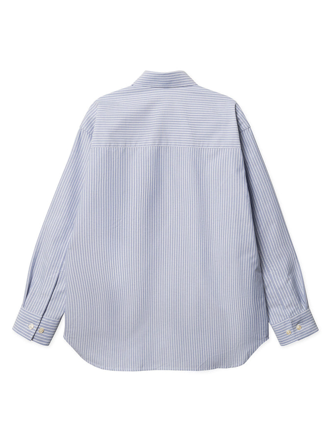Woodbird Becca OX Stripe L/S Buttondown Shirt Spring 2026 | BLUE STRIPE