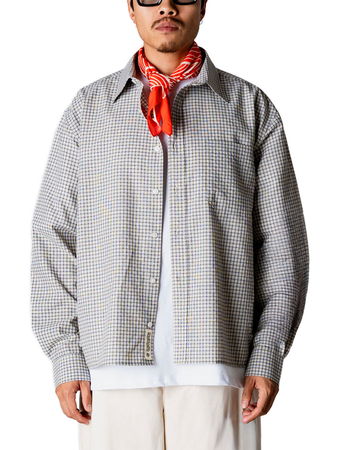Woodbird Buzo Check Long Sleeve Buttondown Shirt Spring 2026 | OFF WHITE CHECK