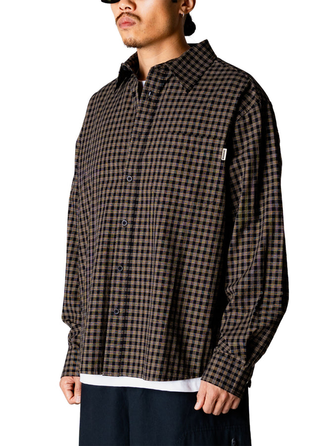 Woodbird Buzo Hang Check L/S Buttondown Shirt Spring 2026 | BLACK CHECK