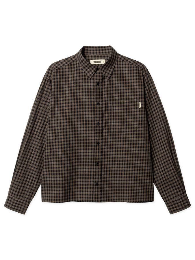 Woodbird Buzo Hang Check L/S Buttondown Shirt Spring 2026 | BLACK CHECK