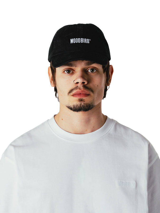 Woodbird Core Twill Strapback Hat |  BLACK/WHITE