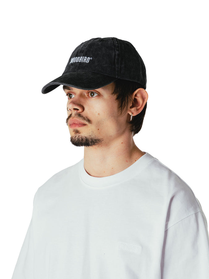 Woodbird Core Twill Strapback Hat | WASHED BLACK