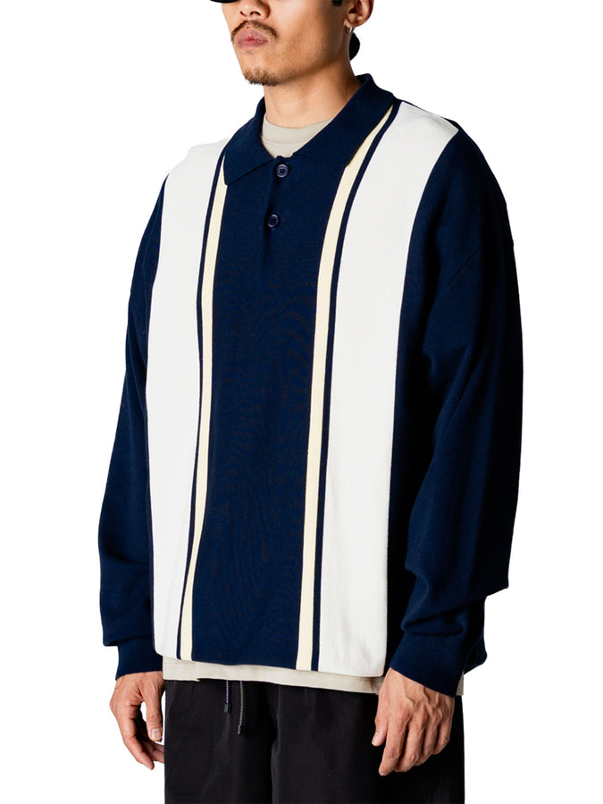Woodbird Dom Gran Long Sleeve Polo Spring 2026 | DARK NAVY