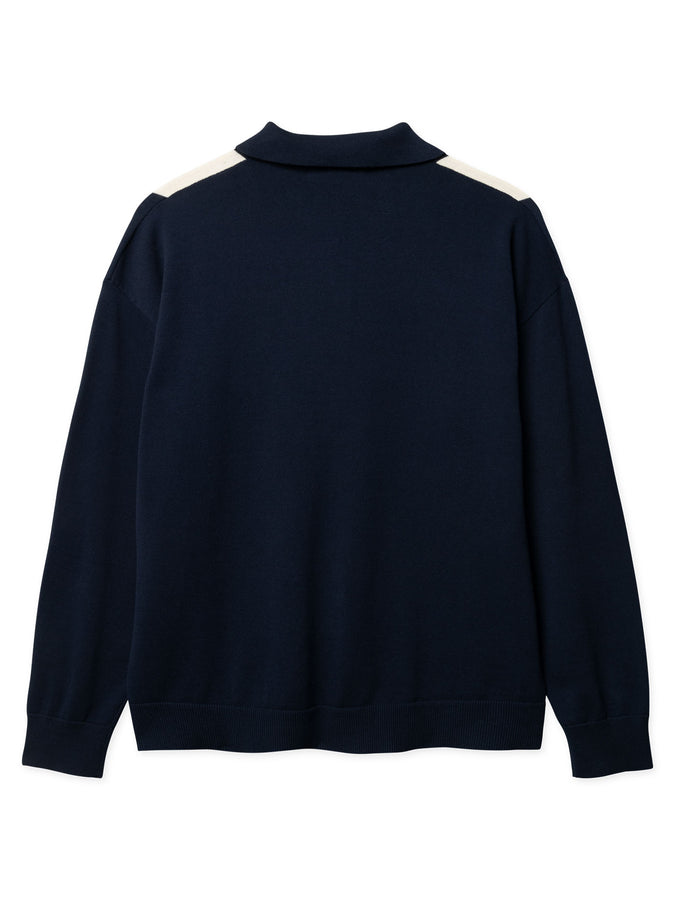 Woodbird Dom Gran Long Sleeve Polo Spring 2026 | DARK NAVY