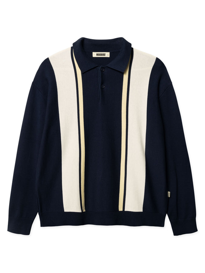 Woodbird Dom Gran Long Sleeve Polo Spring 2026 | DARK NAVY