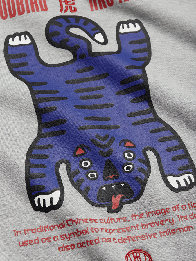 Woodbird Duke Tiger Crewnewck Sweatshirt Fall 2026 | GREY MELANGE