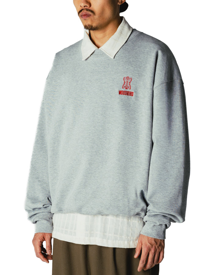 Woodbird Duke Tiger Crewnewck Sweatshirt Fall 2026 | GREY MELANGE