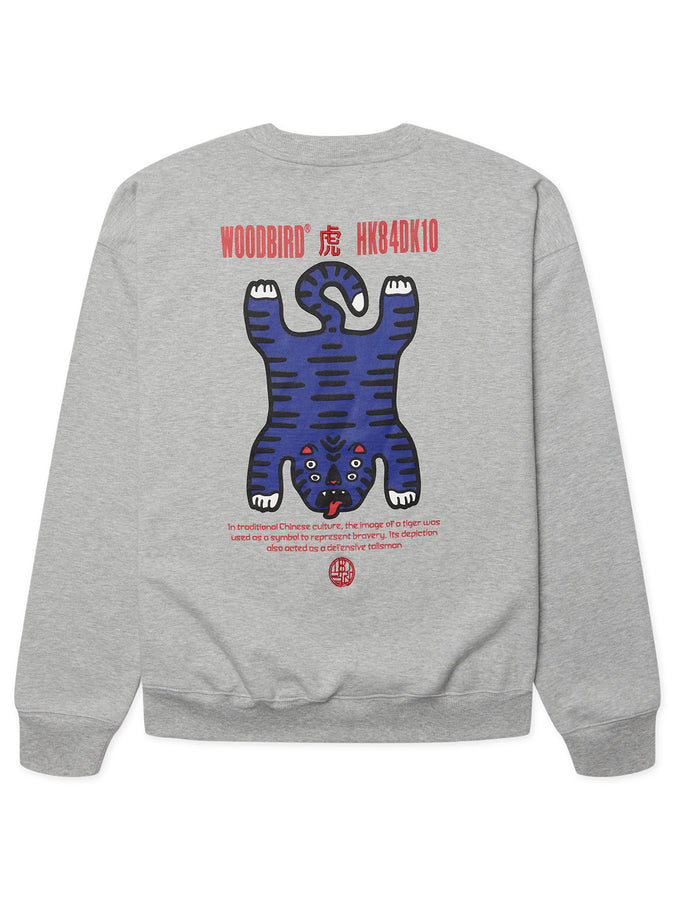 Woodbird Duke Tiger Crewnewck Sweatshirt Fall 2026 | GREY MELANGE