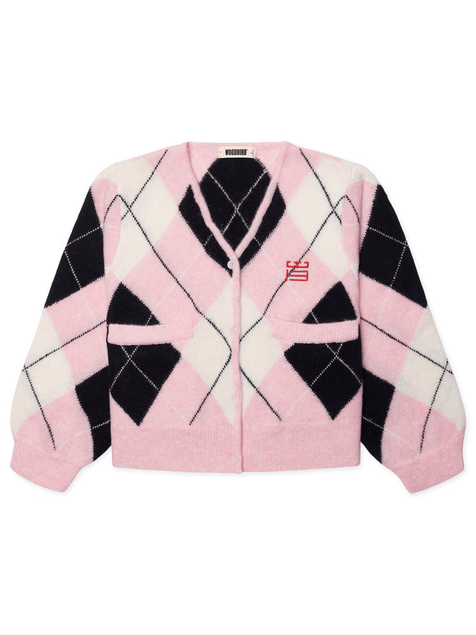 Woodbird Fen Argyle Cardigan Fall 2026 | DUSTY VIOLET/NAVY