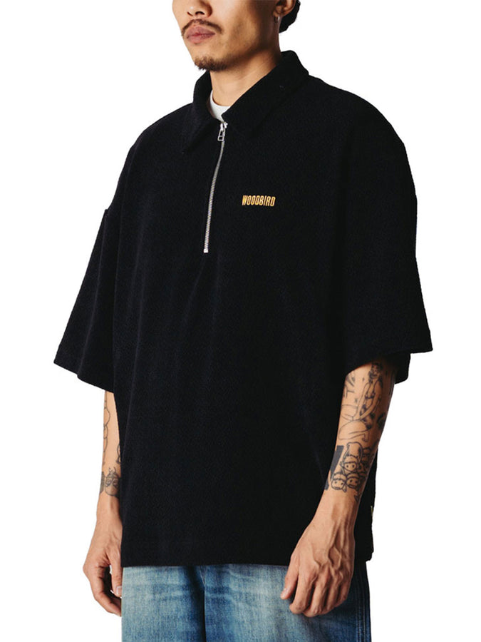 Woodbird Hiro Jiu Zip Polo Fall 2026 | BLACK