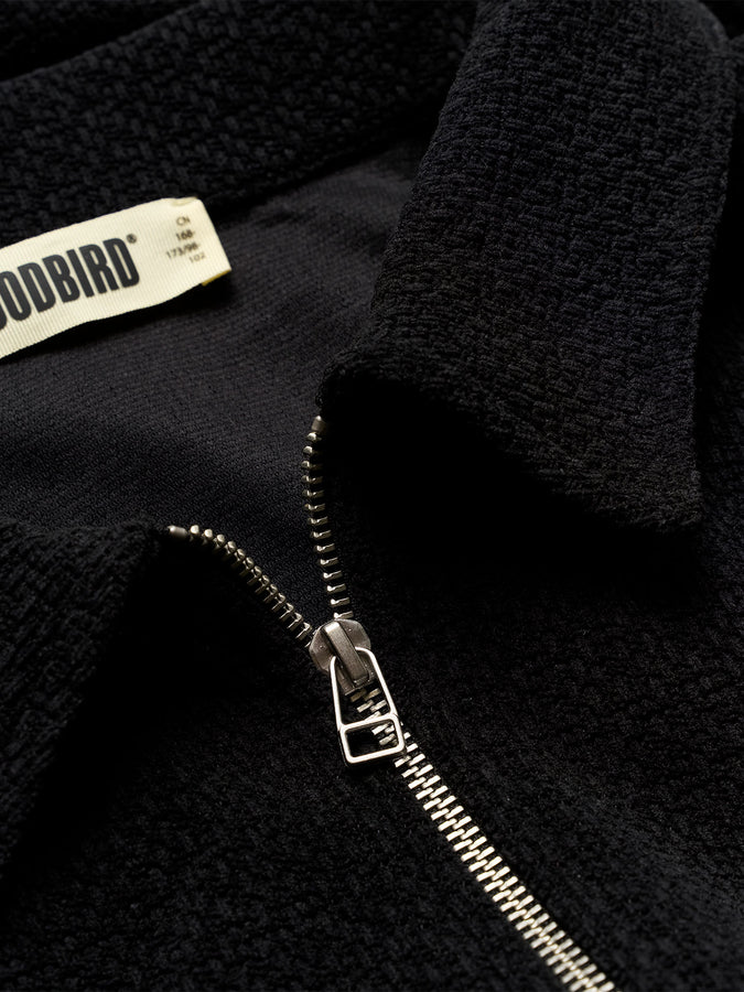 Woodbird Hiro Jiu Zip Polo Fall 2026 | BLACK
