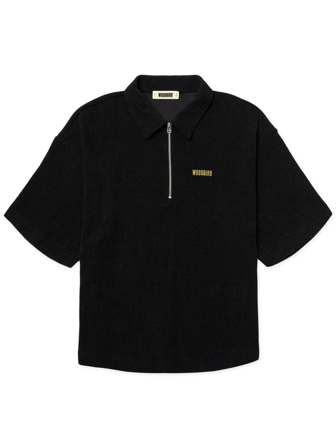Woodbird Hiro Jiu Zip Polo Fall 2026 | BLACK