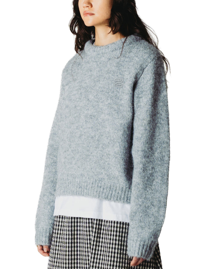 Woodbird Hua Fluffy Sweater Fall 2026 | GREY MELANGE