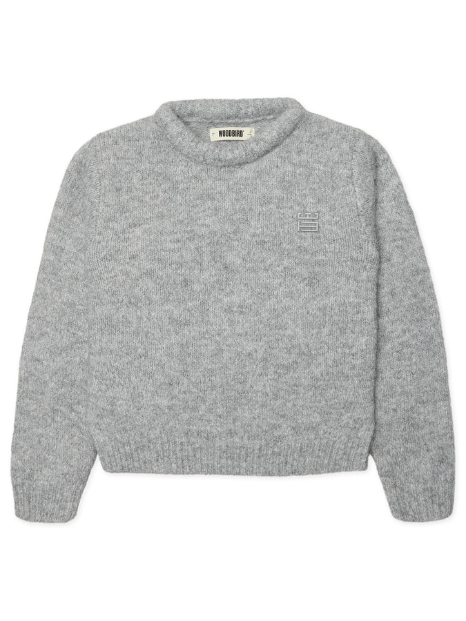 Woodbird Hua Fluffy Sweater Fall 2026 | GREY MELANGE