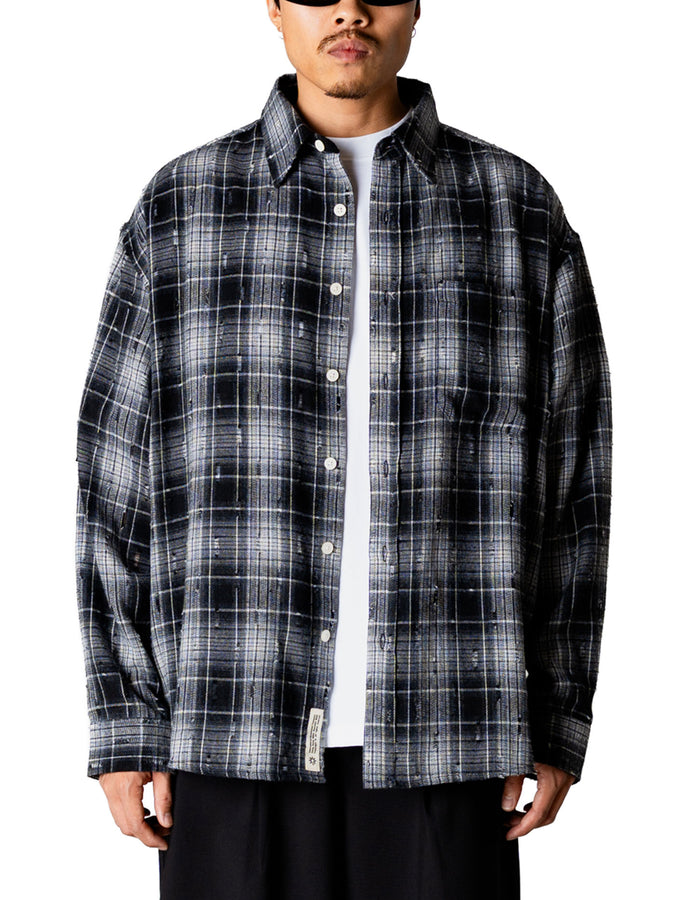 Woodbird Jong Check Supply L/S Buttondown Shirt Spring 2026 | BLACK CHECK