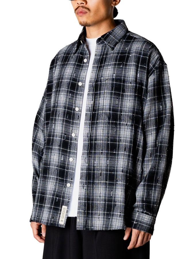 Woodbird Jong Check Supply L/S Buttondown Shirt Spring 2026 | BLACK CHECK