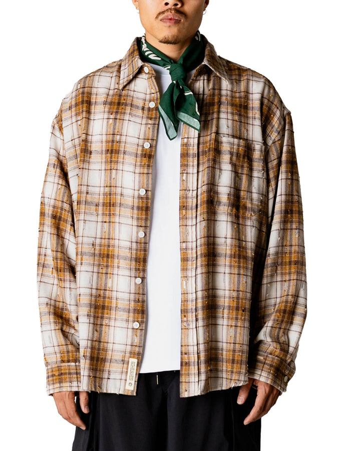 Woodbird Jong Check Supply L/S Buttondown Shirt Spring 2026 | BROWN CHECK