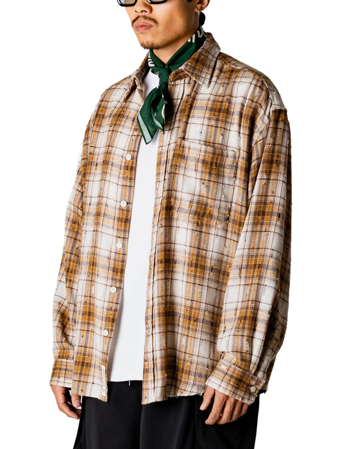Woodbird Jong Check Supply L/S Buttondown Shirt Spring 2026 | BROWN CHECK