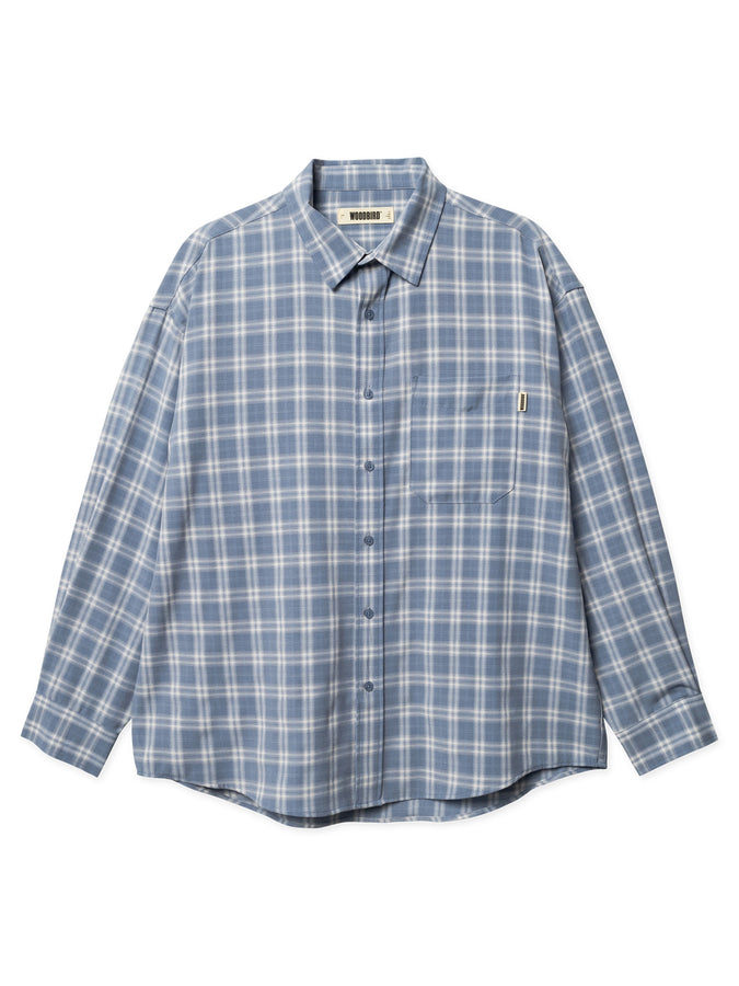 Woodbird Jong Dobby Check L/S Buttondown Shirt Spring 2026 | LIGHT BLUE
