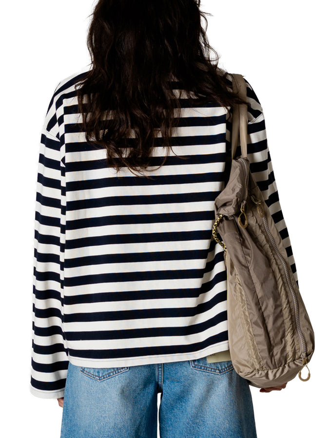 Woodbird Joul Wide Long Sleeve T-Shirt Spring 2026 | NAVY/WHITE