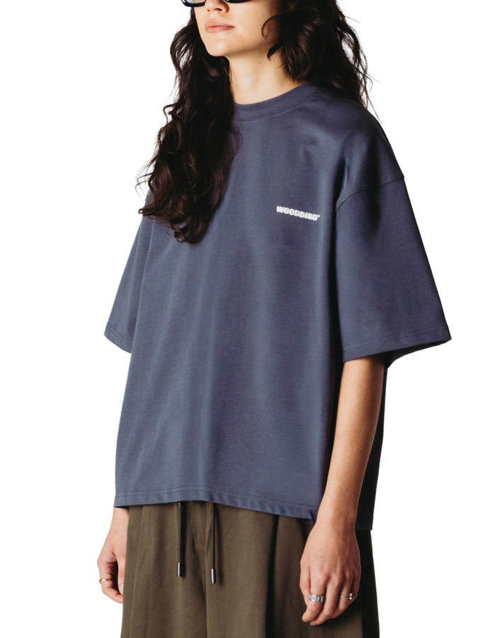 Woodbird Juno Tram T-Shirt Fall 2026 | SLATE BLUE