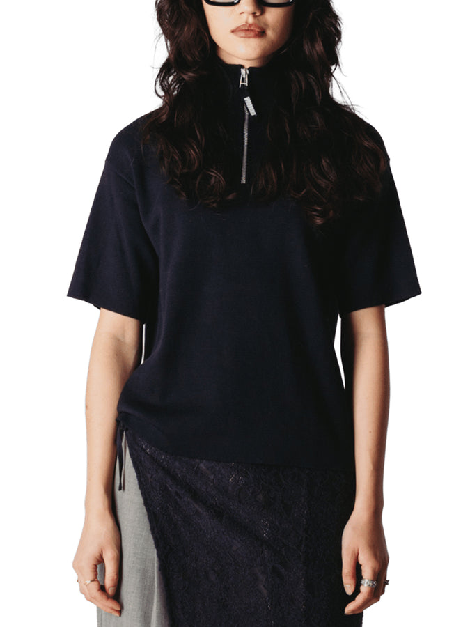 Woodbird Kimchi 1/2 Zip Top Fall 2026 | BLACK