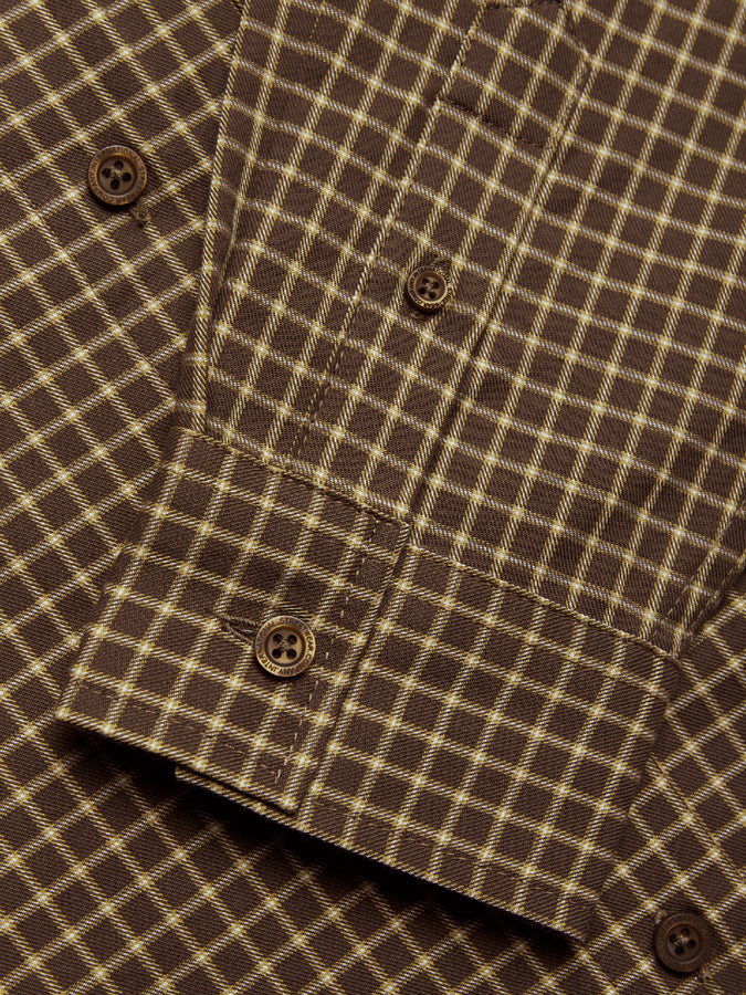 Woodbird Ling Man Check L/S Buttondown Shirt Fall 2026 | BROWN/HONEY
