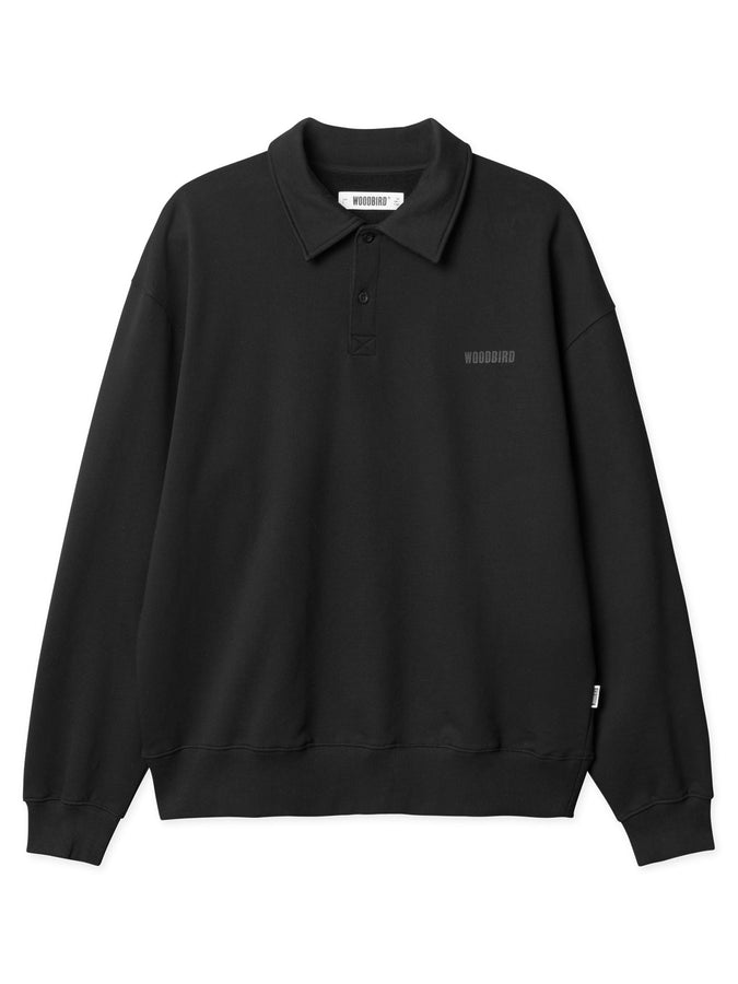 Woodbird Loke Sport Long Sleeve Polo Spring 2026 | BLACK
