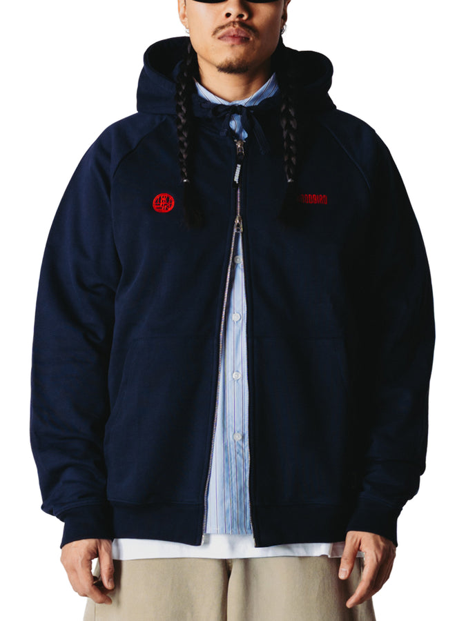 Woodbird Paw Emblem Zip Hoodie Fall 2026 | DARK NAVY