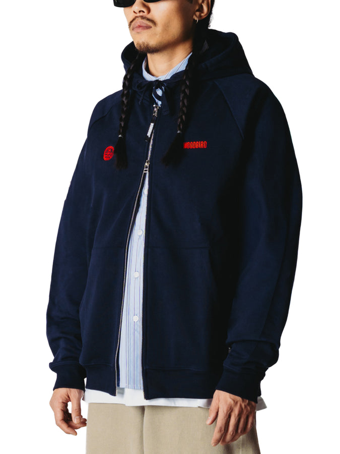 Woodbird Paw Emblem Zip Hoodie Fall 2026 | DARK NAVY