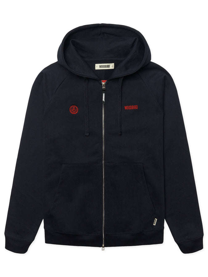 Woodbird Paw Emblem Zip Hoodie Fall 2026 | DARK NAVY