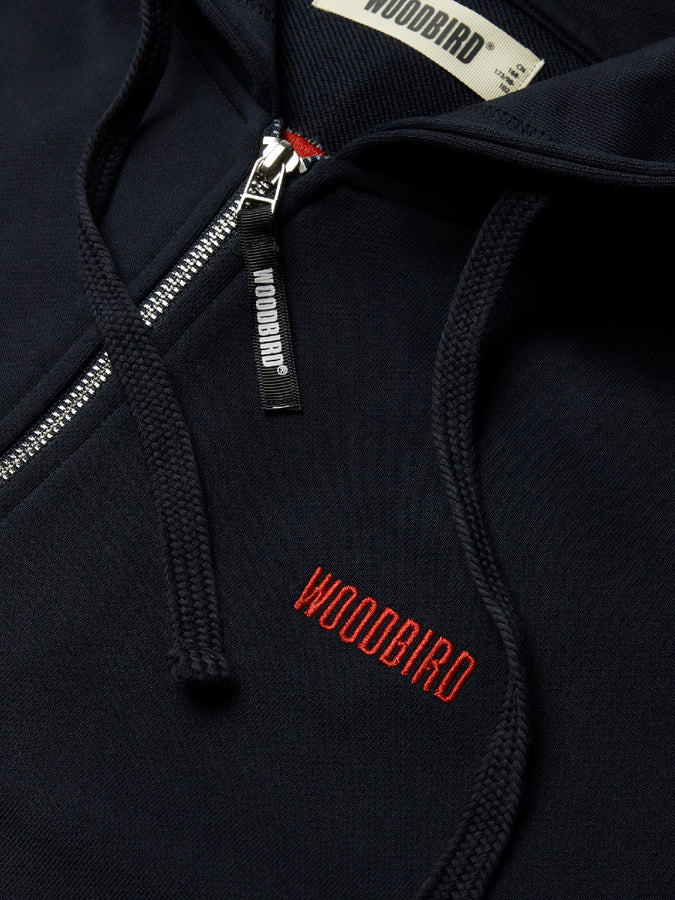 Woodbird Paw Emblem Zip Hoodie Fall 2026 | DARK NAVY