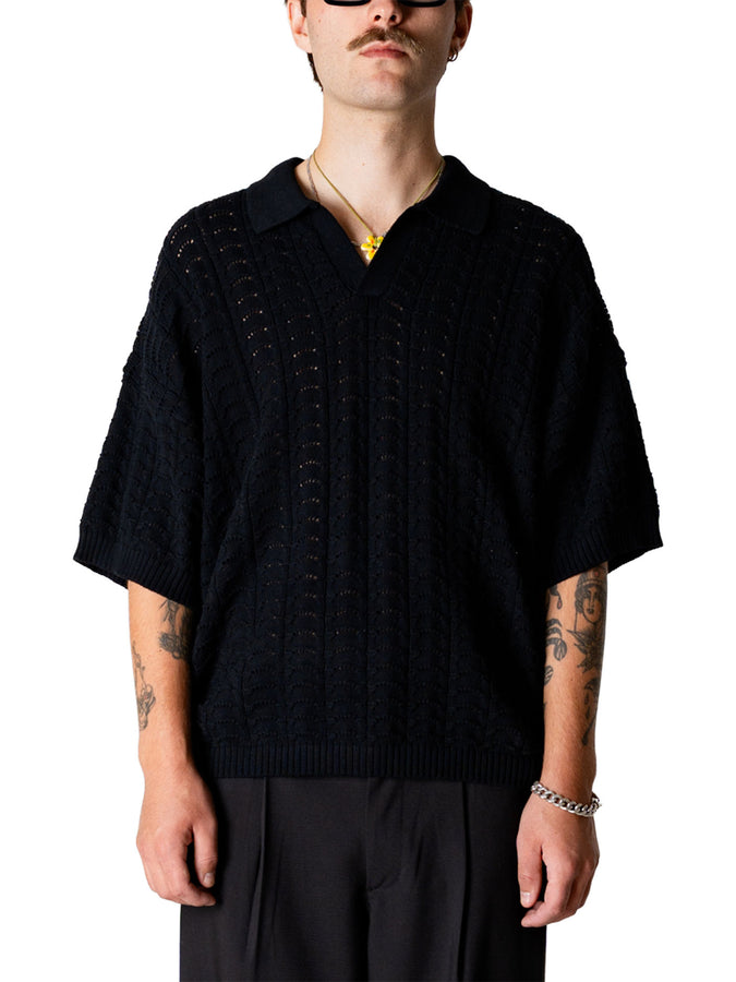 Woodbird Shimo Wave Polo Spring 2026 | BLACK