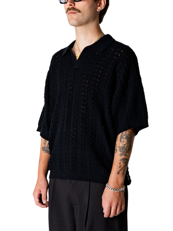 Woodbird Shimo Wave Polo Spring 2026 | BLACK