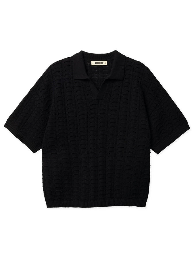 Woodbird Shimo Wave Polo Spring 2026 | BLACK