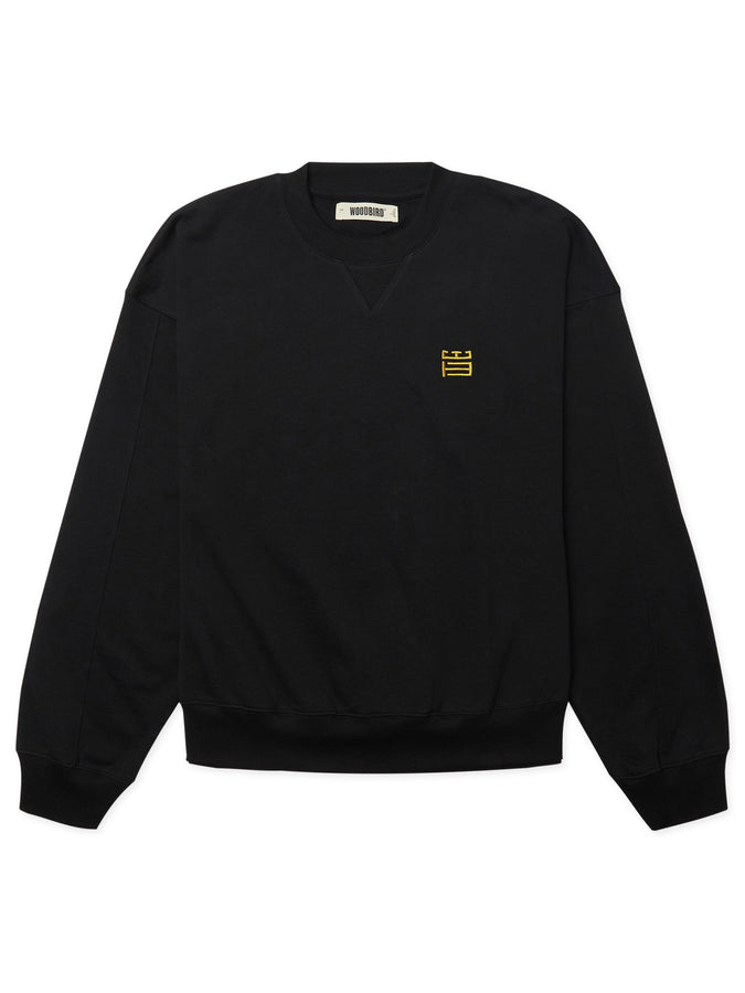 Woodbird Wake Twist Crewneck Sweatshirt Fall 2026 | BLACK