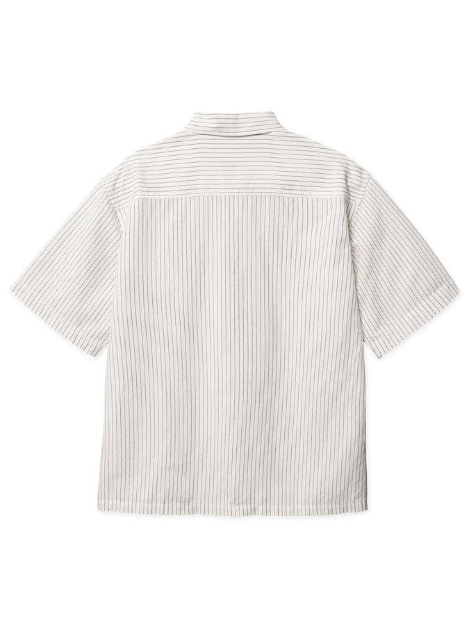 Woodbird Wang Tai Stripe S/S Buttondown Shirt Spring 2026 | WHITE STRIPE