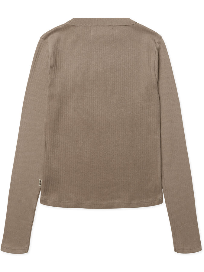 Woodbird Xao Base Long Sleeve T-Shirt Fall 2026 | DARK SAND