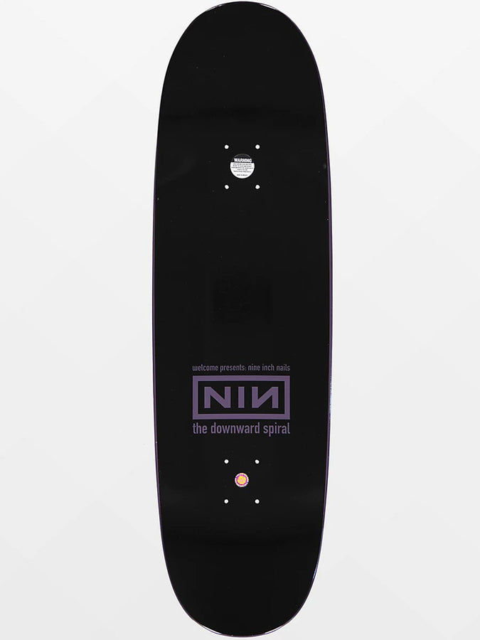 Welcome x Nine Inch Nails Burn 9.5 Old School Skateboard Deck | PURPLE/BLACK
