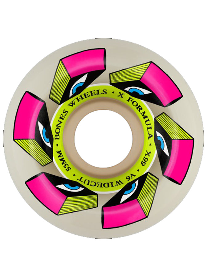 Bones X-Formula V6 Widecut Look Book Skateboard Wheels | NATURAL