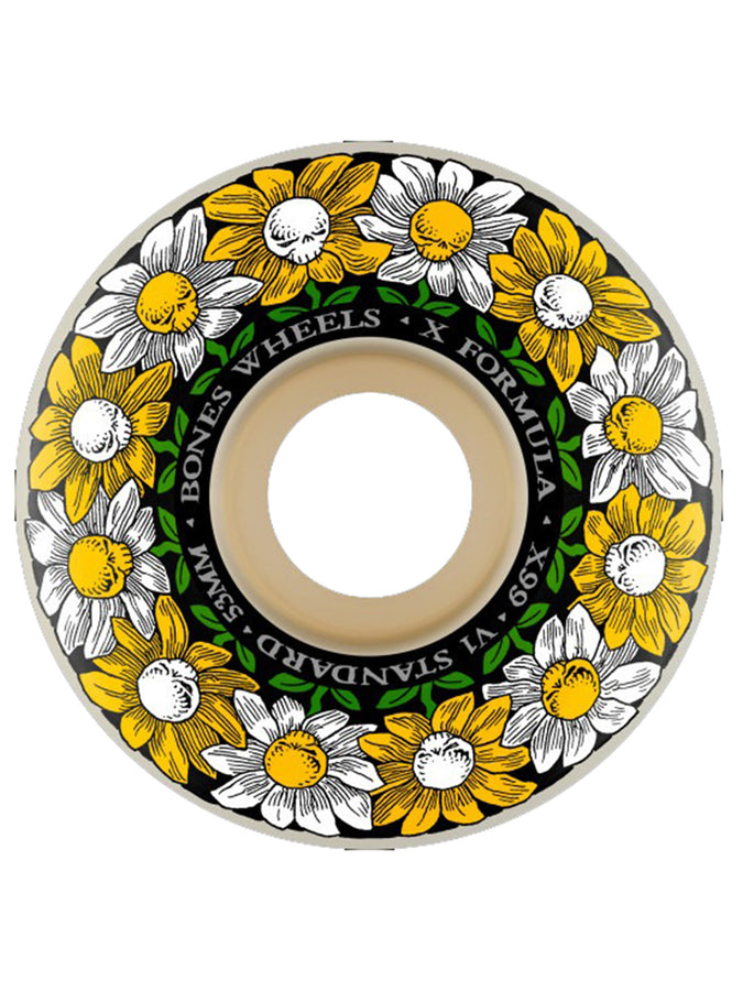 Bones X-Formula V1  Pushing Up Daisies Skateboard Wheels | NATURAL