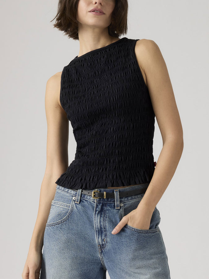 Levis Bella Smocked Anthracite Night Tank Top Summer 2026 | ANTHRACITE NIGHT (0000)