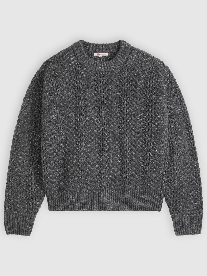 Levis Charlotte Pointelle Dark Charcoal Sweater Fall 2026 | DARK CHARCOAL HEATHER (0005)