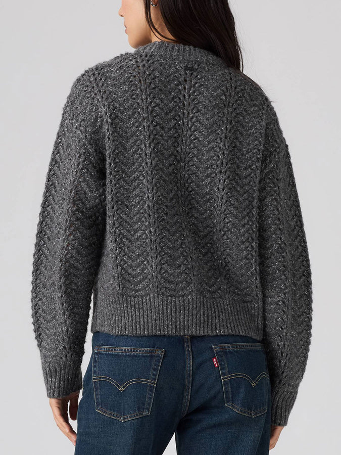 Levis Charlotte Pointelle Dark Charcoal Sweater Fall 2026 | DARK CHARCOAL HEATHER (0005)
