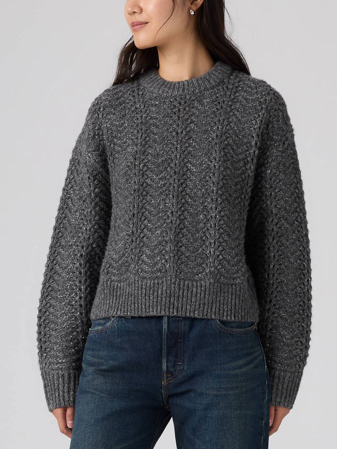 Levis Charlotte Pointelle Dark Charcoal Sweater Fall 2026 | DARK CHARCOAL HEATHER (0005)