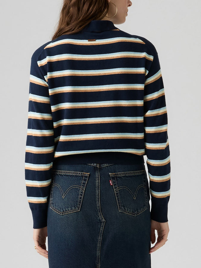 Levis Super Soft Jade Stripe Navy Blazer L/S Polo Fall 2026 | NAVY BLAZER (0003)