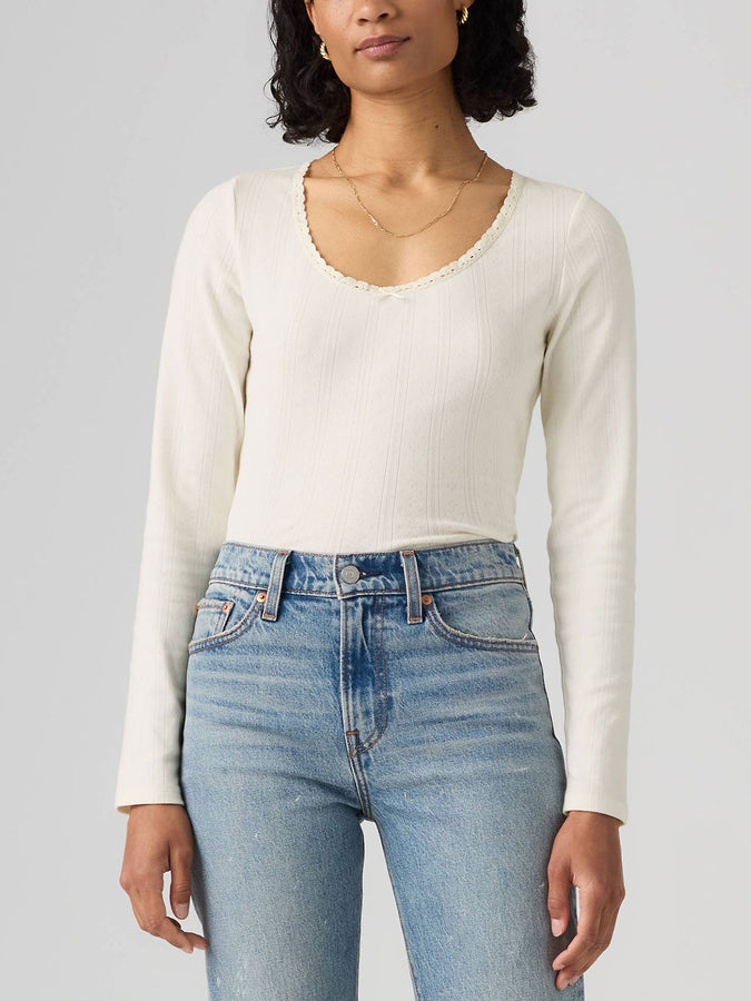 Levis Dry Good Pointelle Lace Egret L/S T-Shirt Fall 2026 | EGRET (0000)