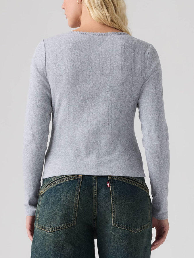 Levis Dry Goods Pointelle Lace Heather Gray T-Shirt Fall 2026 | SILVER HEATHER GRAY (0004)