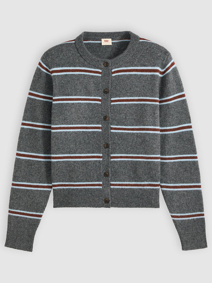 Levis Claire Devin Stripe Heather Grey Cardigan Fall 2026 | HEATHER GREY (0004)