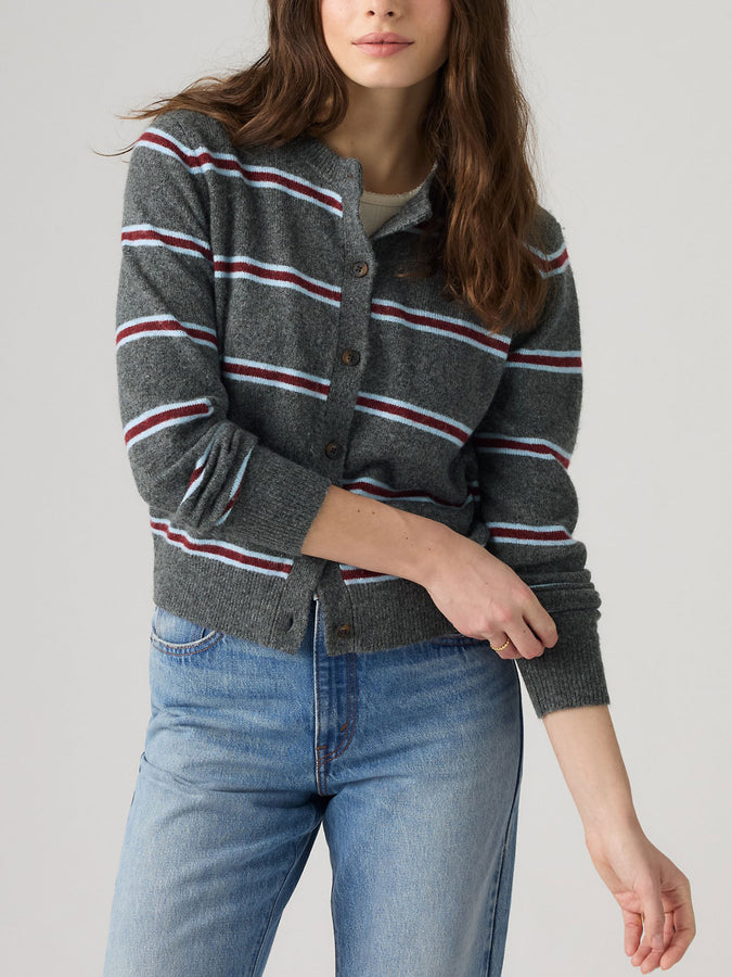 Levis Claire Devin Stripe Heather Grey Cardigan Fall 2026 | HEATHER GREY (0004)